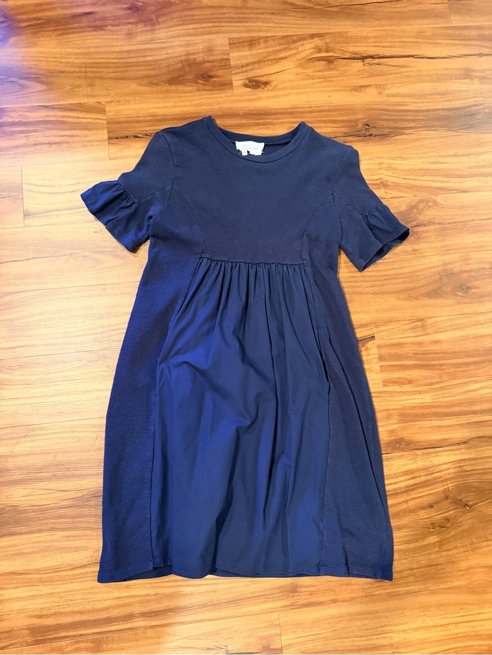 Anthropologie Navy Short Sleeve Midi Dress